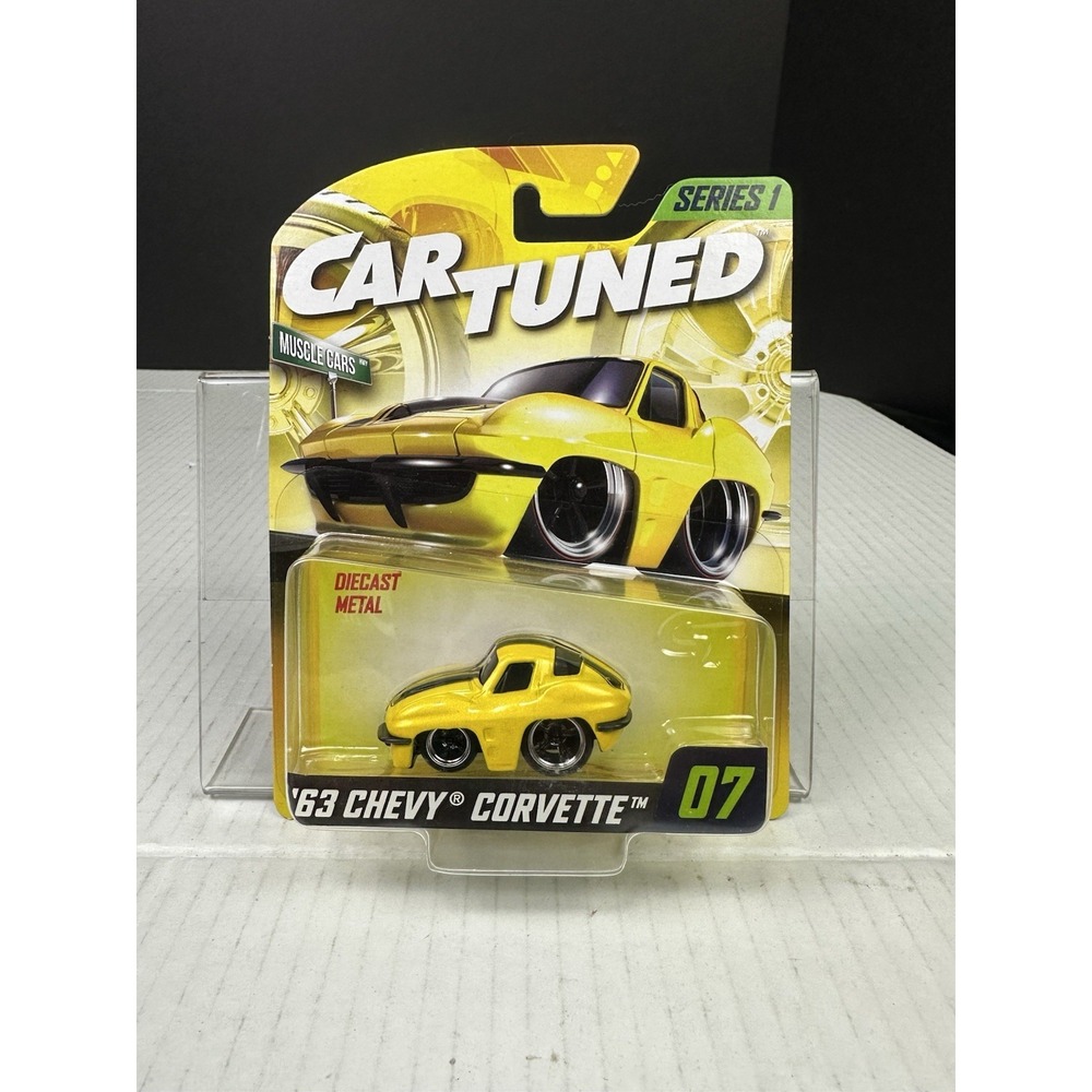 Car Tuned '63 Chevy Corvette Yellow Series 1  #07 Muscle Cars Diecast NIB